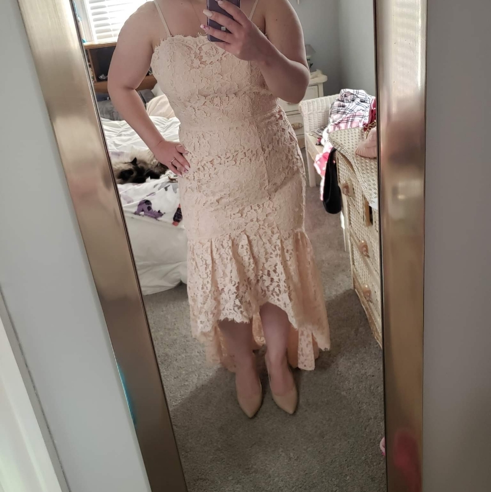 Pink lace dress